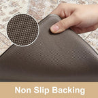 KIMODE Anti Fatigue Kitchen Mats for Floor 2 Piece 20"x59"+20"x32", Khaki Boho Distressed Kitchen Rugs, Non Slip Waterproof Kitchen Floor Mat, Comfort Foam Standing Mat for Sink Laundry Office Desk