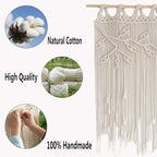 Youngeast Macrame Wall Hanging Woven Tapestry Bedroom Curtain Leaf Shape Living Room Curtains Wall Decor