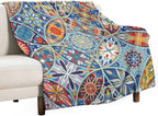 Boho Floral Throw Blanket Colorful Bohemian Mandala Blanket for Sofa Bed Couch Chair Or Dorm 30"x40"
