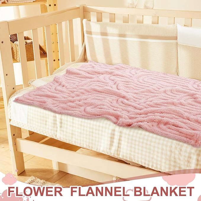 8 Pcs 3D Boho Baby Blanket for Girls Boys Fluffy Toddler Blanket Soft Warm Newborn Toddler Receiving Crib Stroller Blankets Infant Gift for Baby Shower, 32" x 24" (Rainbow)