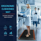 FEATOL Anti Fatigue Mat Industrial, Ergonomic Standing Floor Mat for Work for Stand -Safety Support for Leg & Back Pain(Orange Border, 20" x 59", 1PC)
