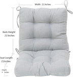 QILLOWAY Outdoor Seat/Back Chair Cushion Tufted Pillow, Spring/Summer Seasonal Replacement Cushions - Pack of 4 (Silver/Grey)