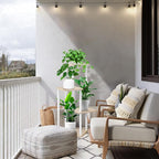 4 Tier Plant Stand Indoor, Thickened Metal Wood Corner Plant Shelf Stands for Multiple Plants, Indoor Tall Plants Stand Tiered Flower Holder for Living Room Patio Garden Balcony(White+Oak)