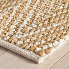 Dash and Albert Meghan Ivory/Natural Handwoven Jute Rug, 5 X 8 Feet, Neutral Geometric Pattern - Premium Luxury Hotel Quality Soft Breathable Hypoallergenic Machine Washable Easy Care All Season