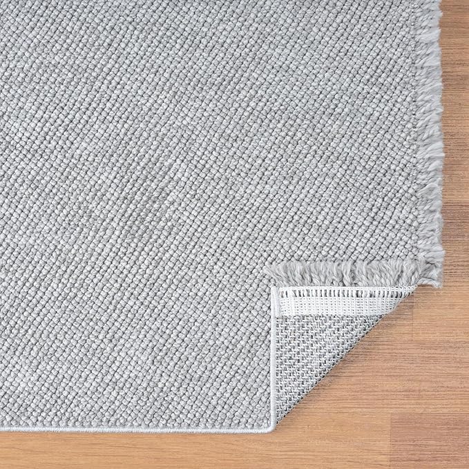 LUXE WEAVERS Solid Machine Woven Gray 9x12 Area Rug, Indoor Stain-Resistant Carpet