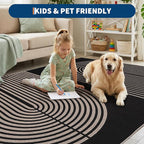GarveeHome Modern Rainbow Easy Jute Rug, 2x3 Entryway Rug Indoor Outdoor Front Door Mat Neutral Non Slip Non Shedding Washable Farmhouse Kitchen Mat