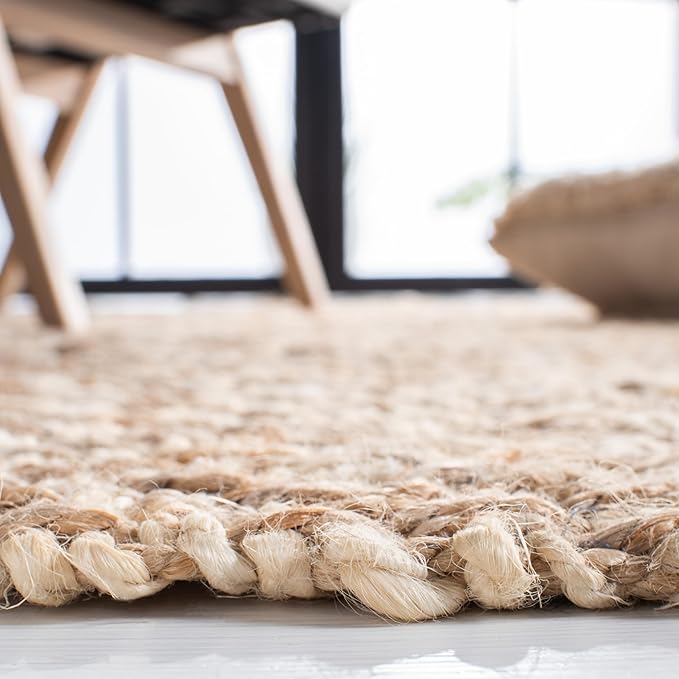 SAFAVIEH Natural Fiber Collection Area Rug - 6' x 9', Ivory & Natural, Handmade Boho Diamond Tassel Jute, Ideal for High Traffic Areas in Living Room, Bedroom (NF266A)