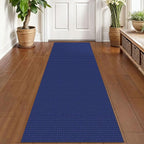 KOZYFLY Runners for Hallways 2x6 ft Washable Kitchen Runner Non Slip Rubber Backed Hall Runners Cotton Entryway Runner Rugs Floor Carpet for Indoor Backdoor Bedroom Kitchen, Royal Blue/Navy