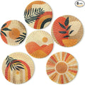 Xuhal 11 Pcs Boho Hanging Wall Basket Decor Handmade Woven Basket Wall Decorative Boho Wicker Baskets Placemats Round Farmhouse Bulrush Art for Rustic Home Decorations Christmas Gift(6 Pcs,Bright)