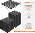 VEVOR Interlocking Tile 50PCS Black, Drainage Tiles 12" x 12" Splicing, Soft PVC Interlocking Drainage Floor Tiles, Non-Slip Drainage Holes for Restroom, Bathroom, Kitchen, Pool, Wet Areas