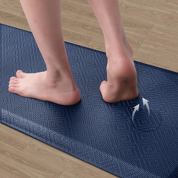 Mattitude Kitchen Mat Cushioned Anti-Fatigue Floor Mat Water Resistant Non-Slip Mats and Rugs Standing and Comfort Desk Mats for House Sink Office Laundry (Blue, 17.3"x60")