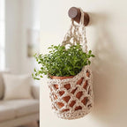 6 Pk Wall Planters for Indoor Macrame Plant Hanger Boho Wall Mounted Flower Baskets Hanging Planter, Plants and Pots are Not Included(White,4 x 8 Inch)