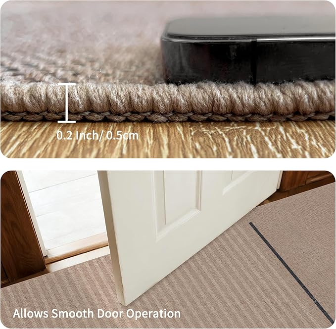 Easy Jute Rug 4x6: Indoor Outdoor Natural Boho Area Rugs for Living Room Patio Washable - Farmhouse Neutral Contemporary Carpet Mat for Entryway Bedroom Kitchen Backyard Sunroom Non Slip