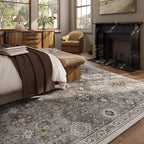 Machine Washable Rug for Living room: 9x12 Area Rugs Boho Vintage Rugs Stain Resistant Non Slip Low Pile Lightweight Soft Carpet for Bedroom Kitchen Dining Room Nursery Kids Room Farmhouse Home Office