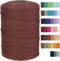 Macrame Cord 3mm x 328yards Natural Macrame Cotton Rope Colored Macrame Rope Soft Cotton Cord Macrame Supplies Craft Rope Macrame Yarn for Plant Hanger Wall Hanger Dreamcatcher (Rust Red)