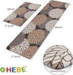 HEBE Anti Fatigue Kitchen Rug Sets 2 Piece Non Slip Kitchen Mats for Floor Cushioned Kitchen Rugs and Mats Waterproof Comfort Standing Mat Runner for Kitchen,Home Office,Sink,Laundry