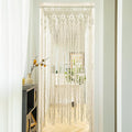 Macrame Door Curtain Bohemian Curtains for Windows Handwoven Boho Wall Hanging for Doorways Room Dividers Bedroom Decor Wedding Tapestry Living Room Farmhouse Cottage 35x70 inch