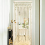 Macrame Door Curtain Bohemian Curtains for Windows Handwoven Boho Wall Hanging for Doorways Room Dividers Bedroom Decor Wedding Tapestry Living Room Farmhouse Cottage 35x70 inch