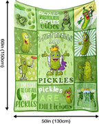 Aipon Pickle Blanket Gifts for Pickle Lovers, Funny Food Cucumber Blankets 50"x 60", Green Soft Cozy Lightweight Throw Blanket for Women Kids Teens Boys Girls