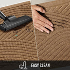 Sturdy Front Door Mat, Absorbent Muddy Dirt Resist Welcome Door Mats Outdoor Indoor, Stain and Fade Resistant, Non-Slip Backing Entry Mat Low Profile Doormat for Entryway, 29×17, Brown
