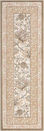 GarveeHome Provence 2x6 Washable Kitchen Runner Rugs Non Slip Vintage Boho Cottage Long Rug for Hallways Bedroom Entryway Bathroom Mat with Rubber Back Pinkish Brown