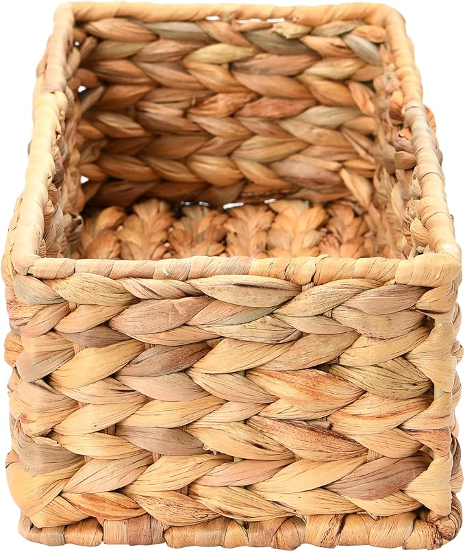 Household Essentials Water Hyacinth Rectangular Storage Basket, Natural