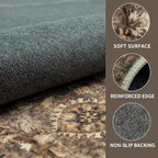 5x7 Vintage Washable Area Rug for Living Room,Low Pile Non Slip Carpet Non-Shedding Area Rug Soft Indoor Stain Resistant Rug Floral Print Mat for Bedroom Dining Room Brown Floral