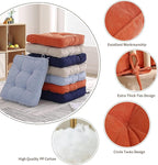 Tiita Chair Cushion Pads with Ties 18x18 Inch, Square Seat Floor Pillows Pad, Tufted Outdoor Patio Cushions, Dining Chairs Pillows Set of 2,Orange