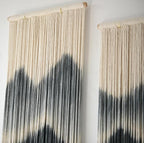 Large Macrame Wall Hanging 5Pcs Handmade Dip-Dyed Mountain Wall Decor Combination Suspension Bedroom Living Room Modern Fiber Yarn Wall Art