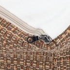VOSAREA Pouf Ottoman Square Pouf Cover, Khaki, Cotton, Linen