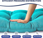 Outdoor Bench Cushion, 48x18x5 Inch, Waterproof Bench Cushion for Outdoor/Indoor Furniture, Tufted Patio Bench Seat Cushion, Fade Resistant Outdoor Cushions for Porch Swing Couch, Teal Blue