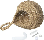 PATIKIL Hanging Fruit Baskets for Kitchen, Large Size Teardrop Home Decor Storage Hand-Woven Wall Hanging Basket for Garlic Potato Vegetable, Brown