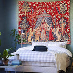 FEASRT Princess European Royal Tapestry, 90x84 Inches Soft Flannelette, Medieval Maiden Wall Blanket