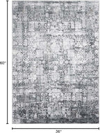 Area Rug 3×5, Vintage Boho Rug,Ultra-Soft Low Pile, Washable, Non Slip,Stain Resistant Printed Carpet for Living Room Bedrooms Playroom Office Kitchen, Dark Stone