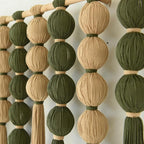 Macrame Wall Hanging Large Boho Wall Decor Natural Green Jute Sphericity Cotton Textile Wall Hanging Geometric Art Fiber Yarn Art Handmade For Living Room Bed Room Apartment Wedding Party 39" Wx39" L