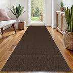 EARTHALL Washable Runner Rug 3x8 Ft Non Slip Runners for Hallways Wide Cotton Rubber Backed Kitchen Runner Braided Indoor Floor Carpet for Entryway, Hallway, Kitchen, Bedroom, Brown/Coffee