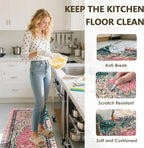Tiger Rugs for Kitchen Floor, Anti Fatigue Mats for Kitchen Floor Non Slip, 2PCS Rubber Kitchen Mat, Washable Cushioned Carpet Rug for Sink Laundry Gifts for Christmas 15.7"×27.5" +15.7"×47" 3.5mm