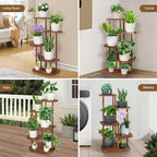 5 Tier Wood Plant Stand for Multiple Plants Indoor Plant Shelf Multi-Tier Flower Pot Holder Corner Display Rack