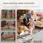 Lahome Christmas Runner Rug for Hallway 2'6'' x 8', Christmas Kitchen Front Porch Decor Carpet Runners 8ft, Botanical Narrow Rugs for Long Front Porch Winter Greenery Holiday Decor