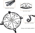 Black Plant Stand for Flower Pot Heavy Duty Potted Holder Indoor Outdoor Metal Rustproof Iron Garden Container Round Supports Rack for Planter Bronze, Pumpkin Stand Outdoor