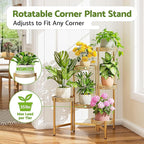 6 Tiered Plant Stand Indoor for Multiple Large Planter, Tall Heavy Duty Adjustable Folding Rack with Rustproof 7.9 Inch Wide Tray, Plant Shelf for Corner Living Room - GoldWave