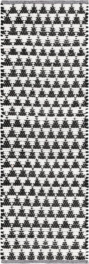 Unique Loom Chindi Jute Collection Area Rug (2' 2" x 6' 1" Runner, White Black)