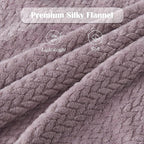 NEWCOSPLAY Super Soft Throw Blanket Premium Silky Flannel Fleece Leaves Pattern Lightweight Blanket All Season Use (Light Purple, Throw(40"x50"))