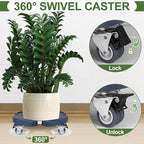 Plant Caddy Stand with 360° Wheels Adjustable 15-22 Inch Rolling Plant Stand Heavy Duty Large Plant Cart Dolly with Casters 440lbs Capacity for Large Planter, Garden Pot, Flower Pot, Blue, 1 Pack