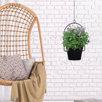 Gardzen 3 Packs Hanging Pots for Plants Outdoor & Indoor, Black Hanging Planter, Pot Hangers for Plant Flower