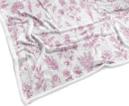 Floral Fuzzy Blanket Pink Floral Throw Blanket, Botanical Flowers Blankets, Soft, Flannel, Warm, Boho Flowers Bed Blankets All Season for Couch Bedroom Living Room 60X70 Inch