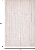 Unique Loom Braided Jute Collection Area Rug - Dhaka (5' 1" x 8' Rectangle, White)