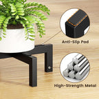 Plant Stand Holder Single Plant Riser For Indoor Outdoor Flower Pot Stand Tall 3.6 IN Metal Black