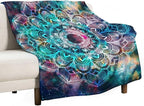 Colorful Mandala Throw Blanket Bohemian Boho Galaxy Blanket for Sofa Bed Couch Chair Or Dorm 40"x50"