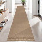 EARTHALL Woven Runner Rug 2x10 Ft Washable Runners for Hallways Long Cotton Non Slip Rubber Backed Kitchen Runner Braided Indoor Floor Carpet for Entryway, Hallway, Kitchen, Orange/Tan/Brown